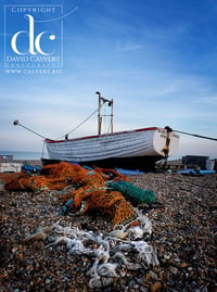 Aldeburgh Print. Silver Spray Fishing Boat on Aldeburgh Beach. 