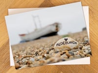 Aldeburgh Greeting Card. Pebble stone on Aldeburgh beach. Suffolk Coast