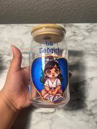 Image 1 of La Sadgirl 16 oz glass cup 