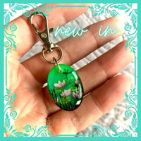 Image 1 of Water Lily Hand Painted Resin Keyring