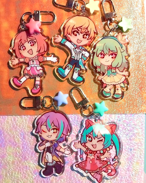 Image of WxS acrylic keychains