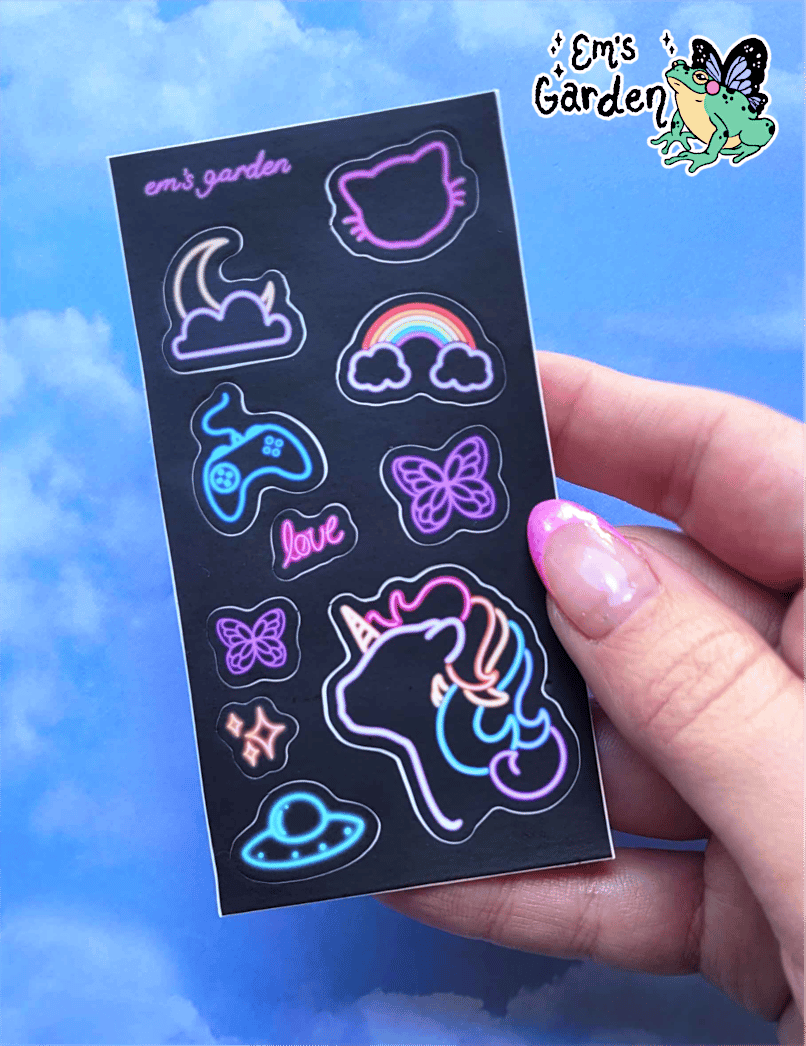 Image of Neon Lights Mini Vinyl Sticker Sheet