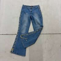 Image 1 of lace up jeans