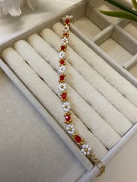Image 1 of Ruby flower bracelet