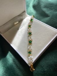 Image 2 of Emerald flower bracelet