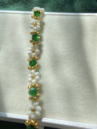 Image 3 of Emerald flower bracelet