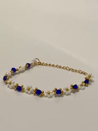 Image 1 of Royal Blue flower bracelet