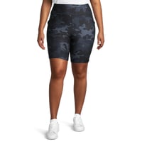 Athletic Work's Black / Grey Pattern Women's Biker Short