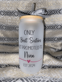 Image 1 of Frosted Glass Cup | Best Sister