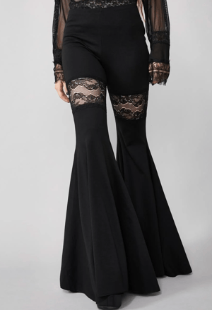 Image of lace cut out wide bell bottoms