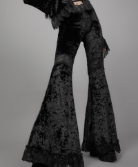 velvet bell bottoms with lace top by widow