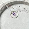 Amethyst Silver Circle Necklace