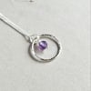 Amethyst Silver Circle Necklace