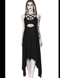 Image 2 of pentagram jagged edge flowy dress