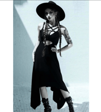 Image 1 of pentagram jagged edge flowy dress