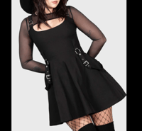 Image 1 of black skater dress