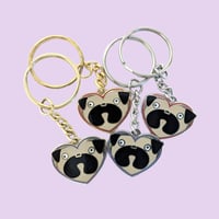 Image 1 of Heart Pug Keychain
