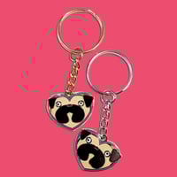 Image 3 of Heart Pug Keychain