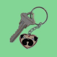 Image 4 of Heart Pug Keychain