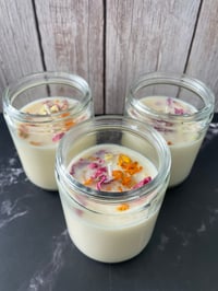 Image 1 of GLASS JAR CANDLES WITH FLOWERS