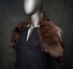 Image of Black Coyote Fur Mantle