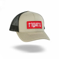 Image 1 of "Shop" Red - Khaki & Coffee Curve Snapback