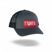 Image 1 of "Shop" Red - Charcoal/Black Curve Snapback