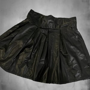 Image of pleather skater mini skirt