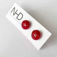 Image 4 of Opaque Red Stud Earrings