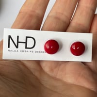 Image 5 of Opaque Red Stud Earrings