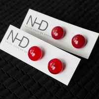 Image 1 of Opaque Red Stud Earrings