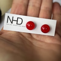 Image 2 of Transparent Red Stud Earrings