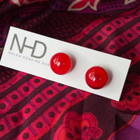 Image 3 of Transparent Red Stud Earrings