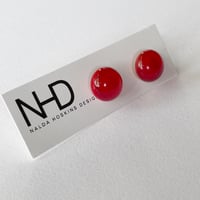 Image 4 of Transparent Red Stud Earrings