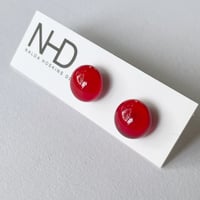 Image 1 of Transparent Red Stud Earrings