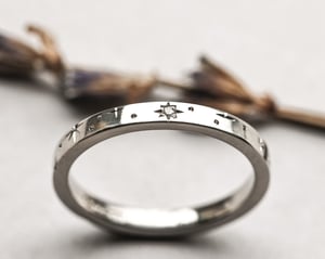 Image of Platinum 2mm ‘Star' Eternity ring