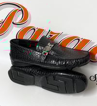 Image 2 of Versace Black Leather Driver Loafers (Mens Size 11)