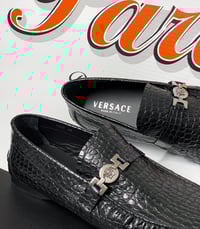 Image 5 of Versace Black Leather Driver Loafers (Mens Size 11)