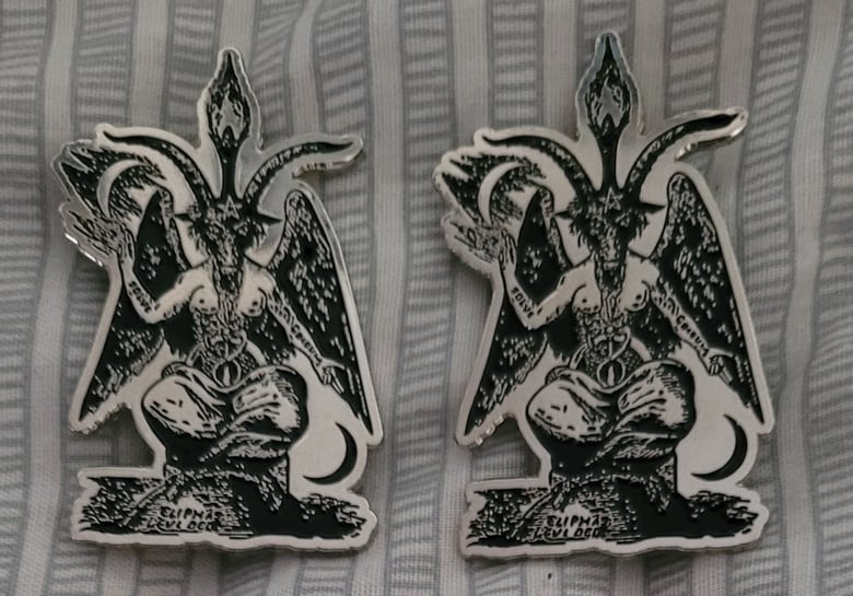 Image of Baphomet limited edition shaped enamel pin