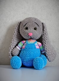 Crochet Bunny in Denim Overalls 🐰