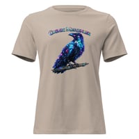Image 6 of Cosmic Messenger Raven Women's Shirt – Mystical Galaxy Crow Graphic Tee | Celestial Bird Art