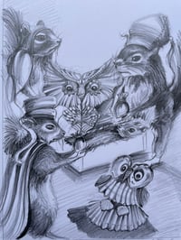 Image 1 of ORIGINAL ARTWORK SQUIRREL NATIVITY ‘HOW TO SELL A HAUNTED HOUSE’ GRADY HENDRIX