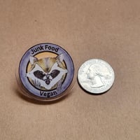 Image 2 of Acrylic Pin Raccoon Junk Food Vegan