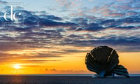 Aldeburgh Print. Sunrise at The Scallop Sculpture. Fine Art Giclée Print