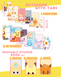 Image 3 of PKMN × Notebook & Reusable Sticker Book