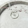 Clear Quartz silver circle necklace