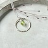 Peridot silver circle Necklace