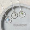 Peridot silver circle Necklace