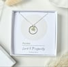 Peridot silver circle Necklace