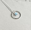 Aquamarine Double Circle Necklace